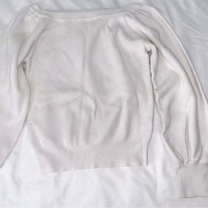White ribbed sweater
